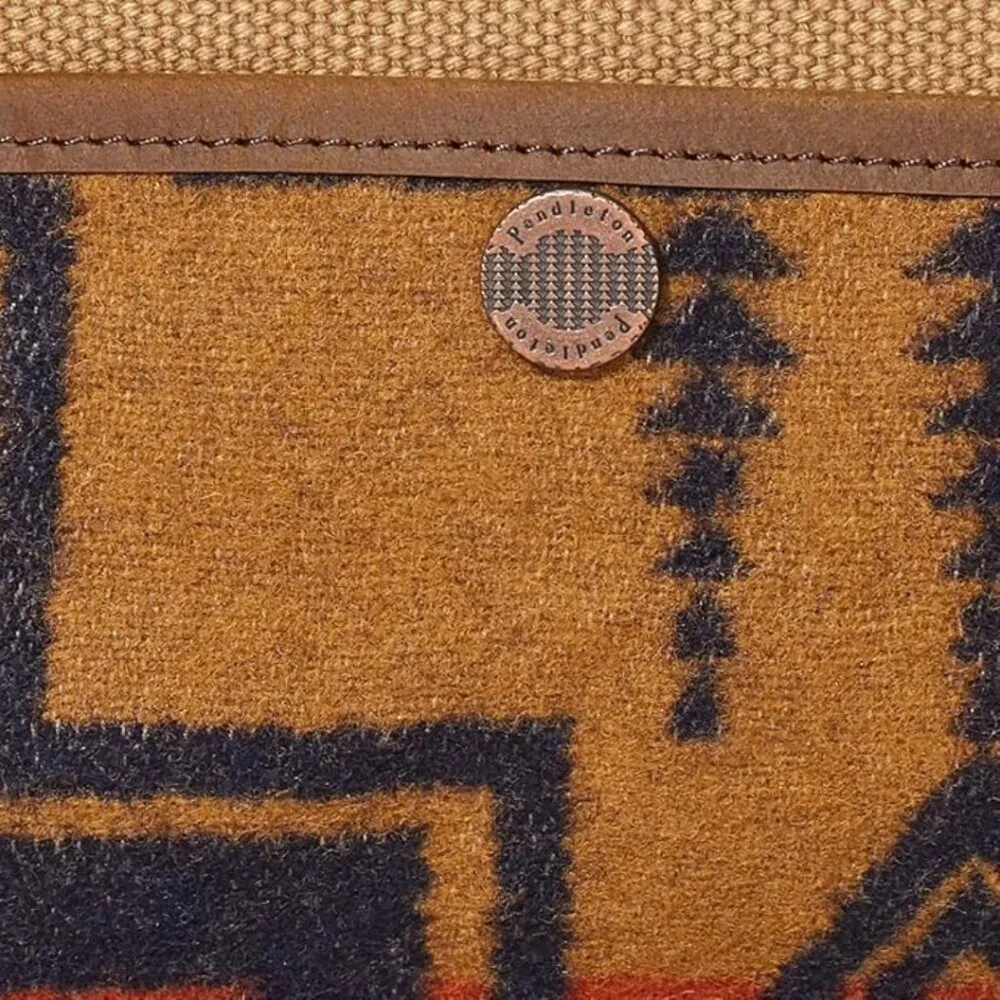 Pendleton Harding Travel Pouch — Highland Peak Tan Canvas Wool Zip Bag NWT